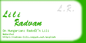 lili radvan business card